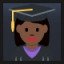 Woman Student - Dark Skin Tone