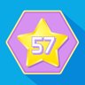 Get 57 stars (hexagon grid)