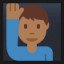 Man Raising Hand - Medium-Dark Skin Tone