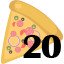 20 pizzas collected.