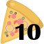 10 pizzas collected.