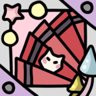 The cat's picture on the fan