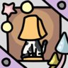 The cat hiding in the table lamp