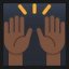 Raising Hands - Dark Skin Tone