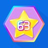 Get 63 stars (hexagon grid)