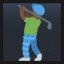 Person Golfing - Dark Skin Tone