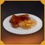 Grilled Buffalo Wings with French Fries