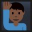 Man Raising Hand - Dark Skin Tone