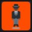 Man in Business Suit Levitating - Dark Skin Tone