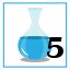 5 blue potions collected.