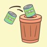 Cans in Trash Cans