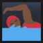 Woman Swimming - Dark Skin Tone