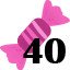 40 sweets collected.
