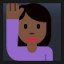 Woman Raising Hand - Dark Skin Tone