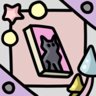 The cat on the book cover