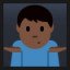 Man Shrugging - Dark Skin Tone