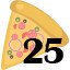 25 pizzas collected.