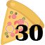 30 pizzas collected.