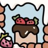 House with a strawberry cake