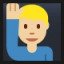 Man Raising Hand - Medium-Light Skin Tone