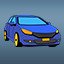 Blue Sedan