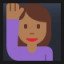 Woman Raising Hand - Medium-Dark Skin Tone