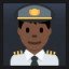 Man Pilot - Dark Skin Tone