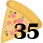 35 pizzas collected.