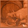 The sow pulls the bung