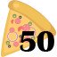 50 pizzas collected.