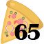 65 pizzas collected.