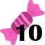10 sweets collected.