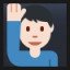 Man Raising Hand - Light Skin Tone