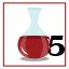 5 red potions collected.