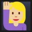 Woman Raising Hand - Medium-Light Skin Tone.