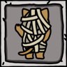The cat in a mummy costume