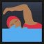 Woman Swimming - Medium-Dark Skin Tone