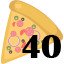 40 pizzas collected.