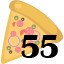 55 pizzas collected.