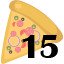 15 pizzas collected.