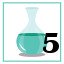 5 green potions collected.