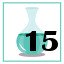 15 green potions collected.
