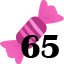 65 sweets collected.