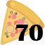 70 pizzas collected.