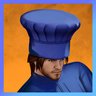 Blue-clad baker