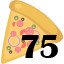 75 pizzas collected.